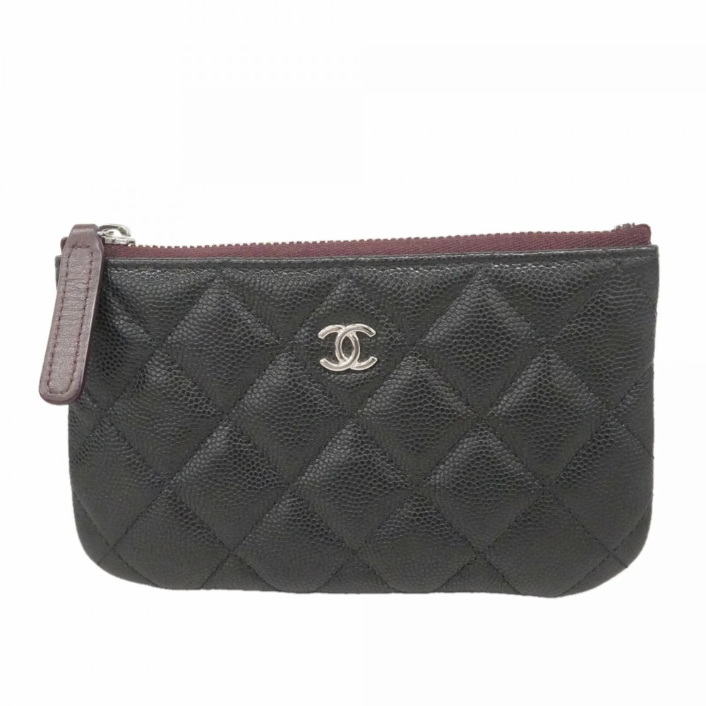 CHANEL Black Caviar Leather Pouch